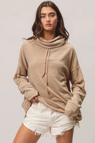 BiBi Taupe Solid Side Pocket Thumb Top TAUPE