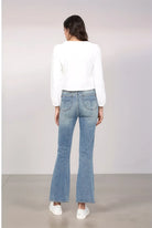 Judy Blue Tummy Control Back Embroidered Pocketed Bootcut Jeans