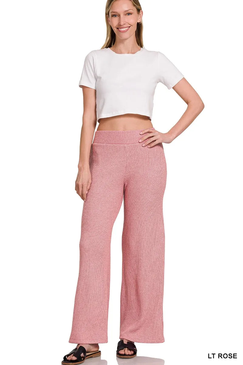 Zenana Dusty Teal Sweater Boxy Top & Long Pants Set