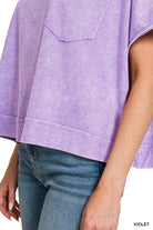 Zenana Violet Halo Washed Oversized Top