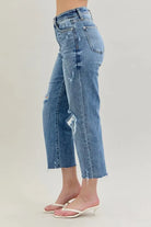 Judy Blue High Waist Destroy Crop Wide Leg Jeans