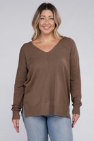 Zenana Plus Garment Dyed Front Seam Sweater ZENANA