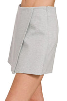 Zenana Heather Gray Wrap Front Skort
