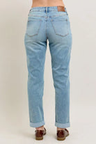 Judy Blue Medium Washed V-Front Cuff Boyfriend Jeans