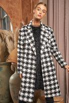 Davi & Dani Textured Knit Tweed Double Button Coat Jacket Davi & Dani