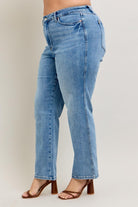 Judy Blue Medium Washed Tummy Control Vintage Wash Straight Jeans