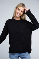 Zenana Raglan Chenille Long Sleeve Sweater ZENANA