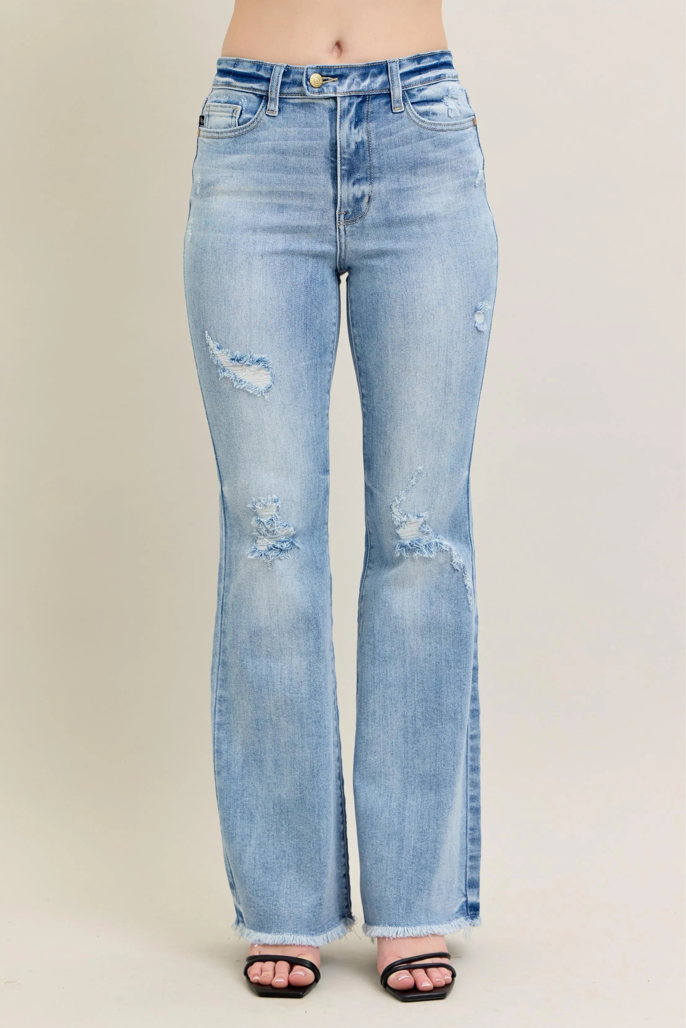 Judy Blue High Waisted Flare Jeans W/ Shield Pockets