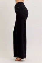 Judy Black Blue High-Waisted Wide Leg Jeans