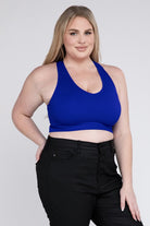 Zenana Plus Ribbed Cropped Racerback Tank Top ZENANA