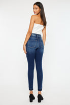 Kancan Dark Washed High Rise Ankle Skinny Jeans Trendsi