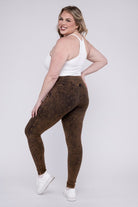 Zenana Plus Size Mineral Wash Yoga Leggings ZENANA