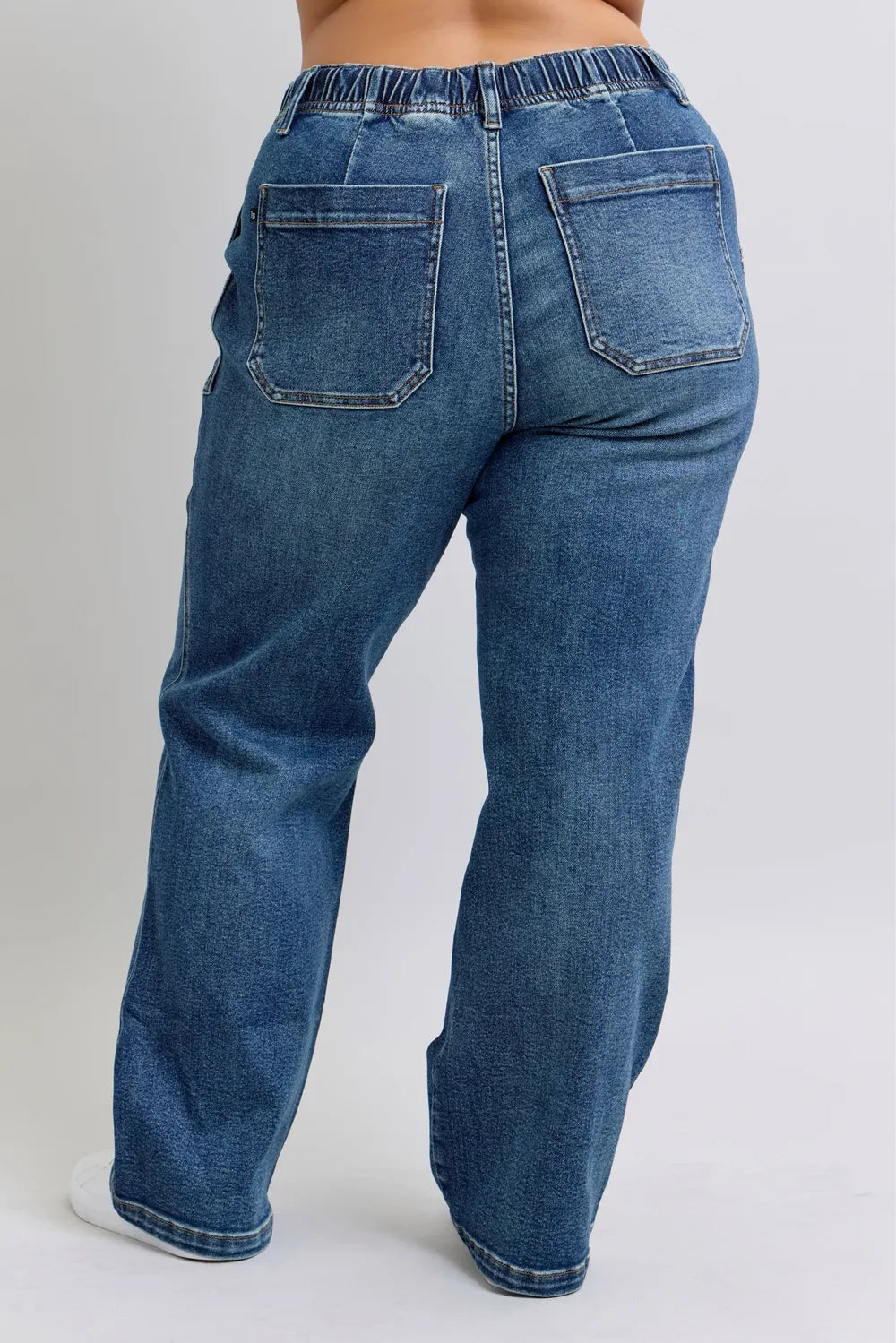 Judy Blue Plus Size High Waist Drawstring Wide Leg Jeans