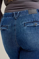 Judy Blue Dark Wash Mid Rise Bootcut Jeans with Welt Pockets