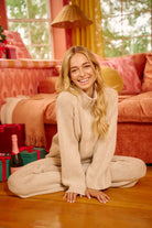 BiBi Taupe Two Tone Rib Texured Knit Collared Top with Zip Up