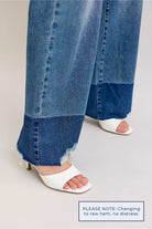 Judy Blue Dark Washed Raw Hem High Waist Column Straight Jeans