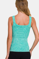 Zenana Turquoise Ribbed Scoop Neck Tank