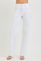 RISEN White High Rise Wide Baggy Pants WHITE