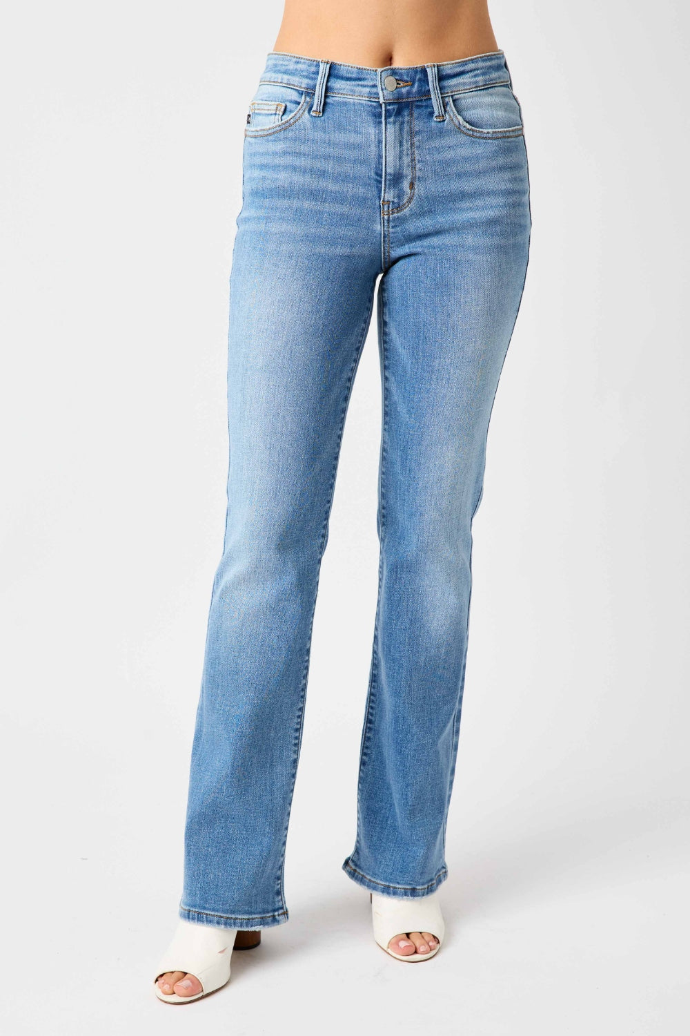 Judy Blue High Waist Straight Jeans Medium Trendsi