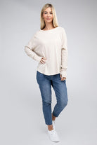 Zenana Cotton Raglan Sleeve Thumbhole Top ZENANA