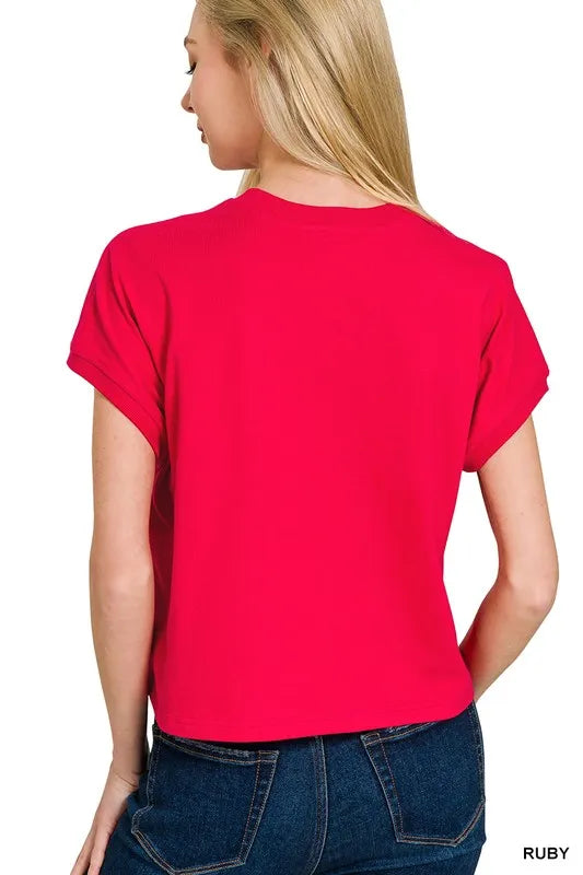 Zenana Ruby Premium Cotton Relaxed Crop Tee
