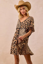 BiBi Leopard Prints Mix and Match Short Sleeve Dress