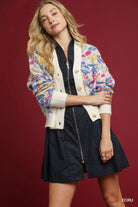 Umgee Ecru Floral Button-Up V-Neck Cardigan