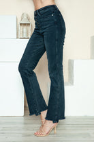 Judy Blue Dark Washed Button Fly Destroy Hem Straight Jeans Jeans