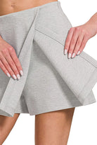 Zenana Heather Gray Wrap Front Skort