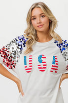 BiBi American Flag USA Theme Sequin Top