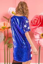 BiBi American Flag Theme Usa Print Sequin Dress