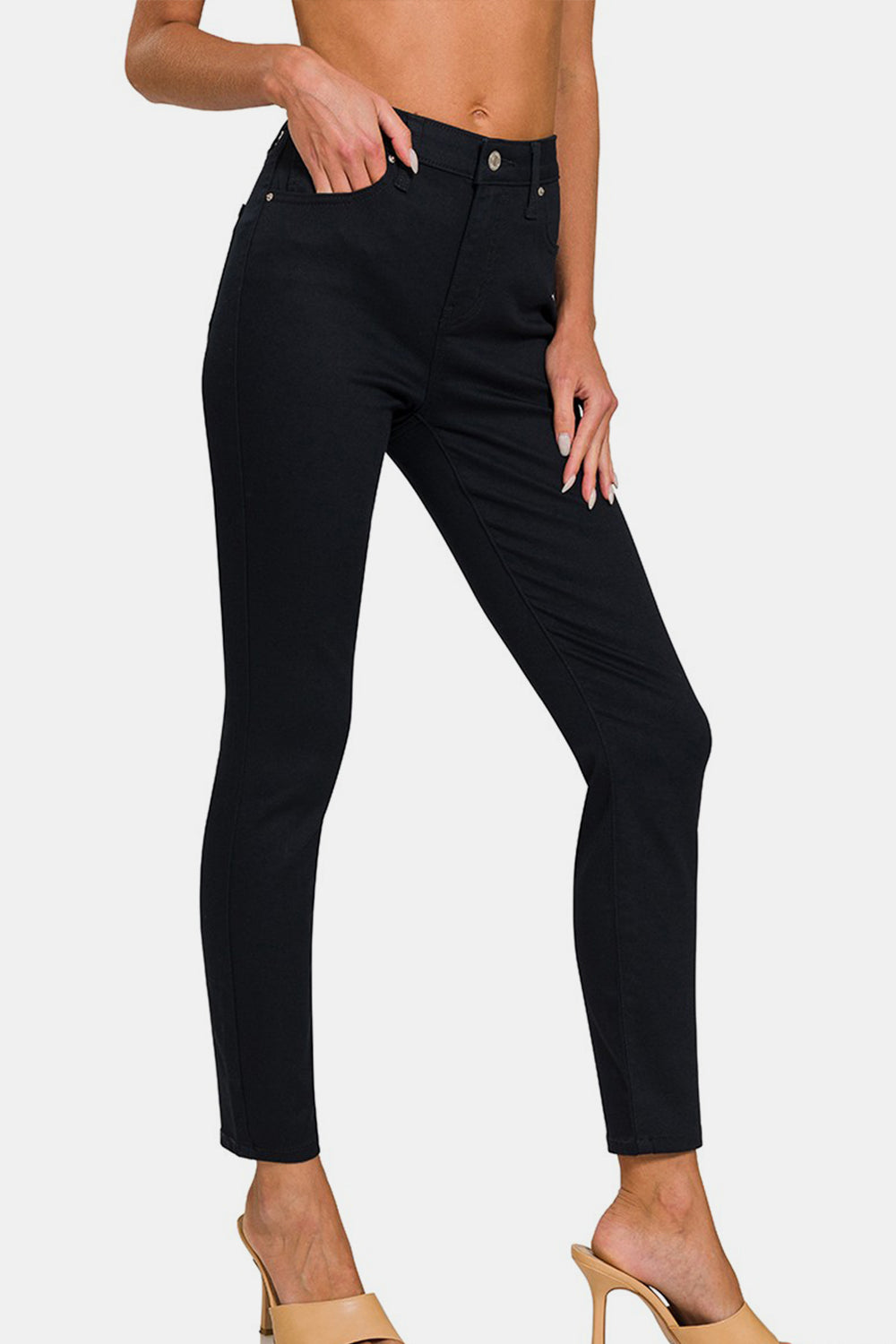 Zenana Black High-Rise Skinny Jeans Black Trendsi