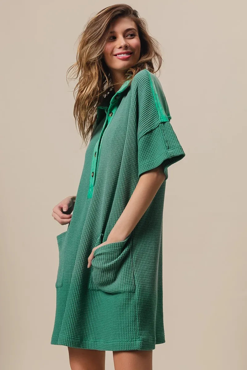 BiBi Jade Dip Dye Mineral Washed Texted Knitted Dress