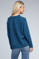 Zenana Raglan Chenille Long Sleeve Sweater ZENANA