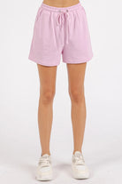 Mittoshop Lilac Pink French Terry Crew Neck Top and Shorts Set