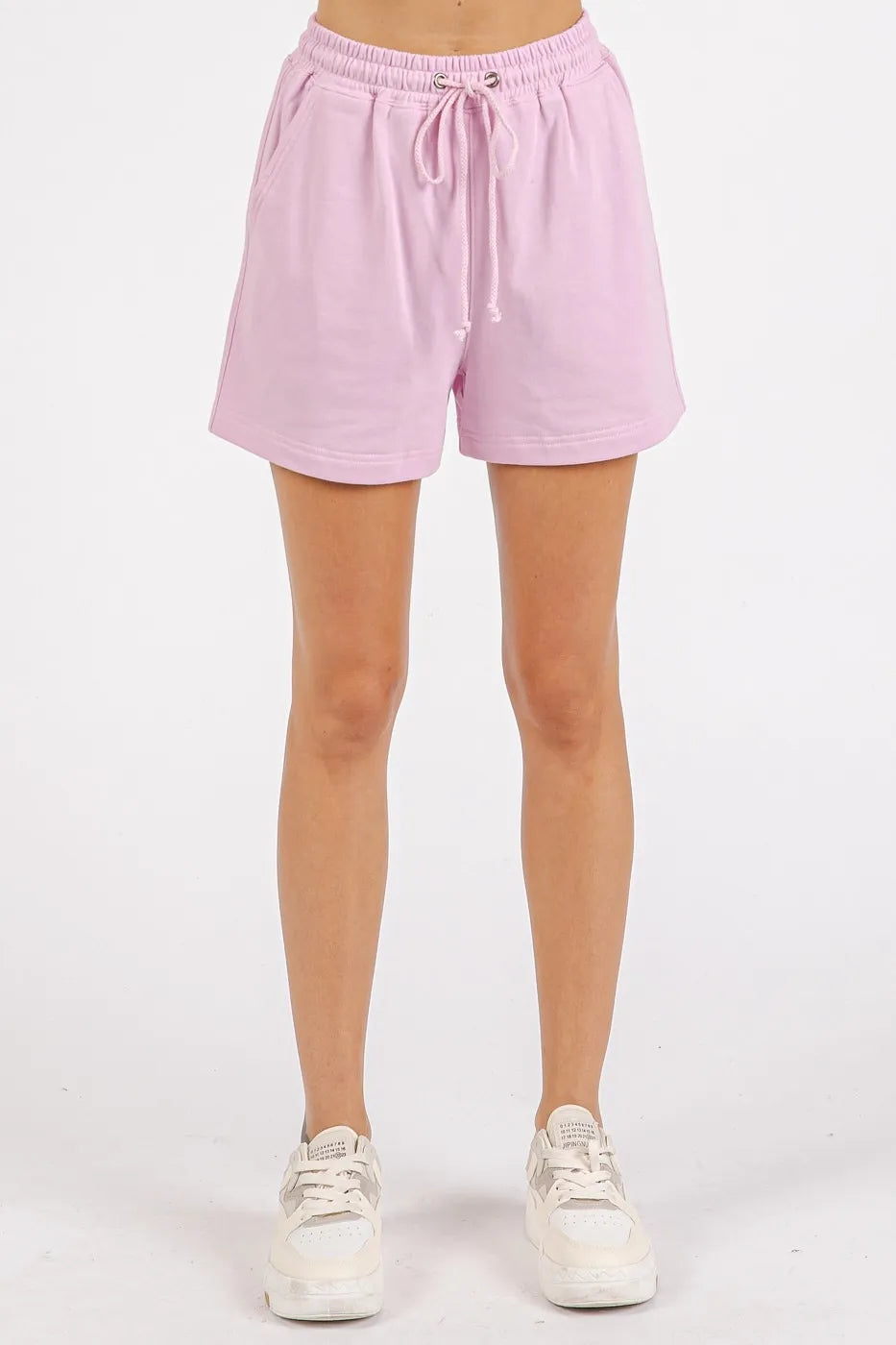 Mittoshop Lilac Pink French Terry Crew Neck Top and Shorts Set