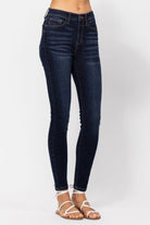 Judy Blue Dark Wash High Waist Hand Sanded Skinny Jeans Jeans