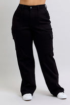 Judy Blue Black High Waisted Cargo Wide Leg Jeans