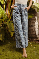 BiBi Denim Floral Textured Wide Leg Jeans