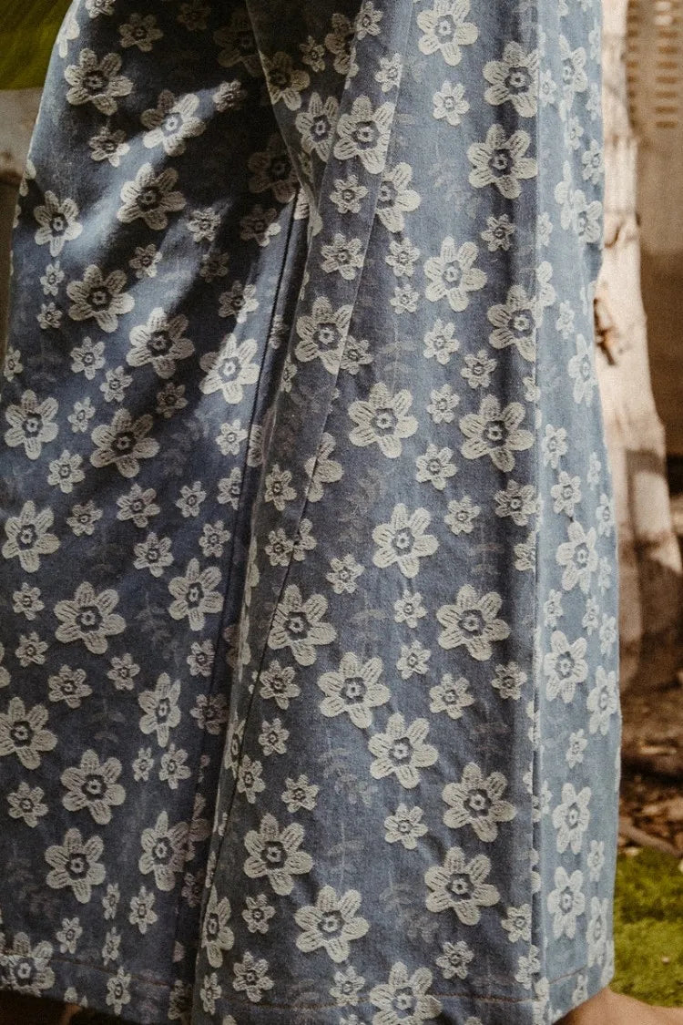 BiBi Denim Floral Textured Wide Leg Jeans