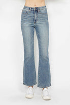 Judy Blue Multi Inseam Tummy Control Back Embroidered Pocketed Bootcut Jeans SHORT INSEAM