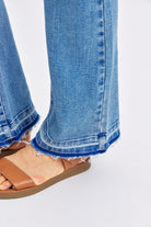 Judy Blue Mid Rise Destroyed Hem Distressed Jeans Trendsi