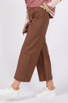 SAGE + FIG Mocha Wide Leg Cropped Pants Trendsi