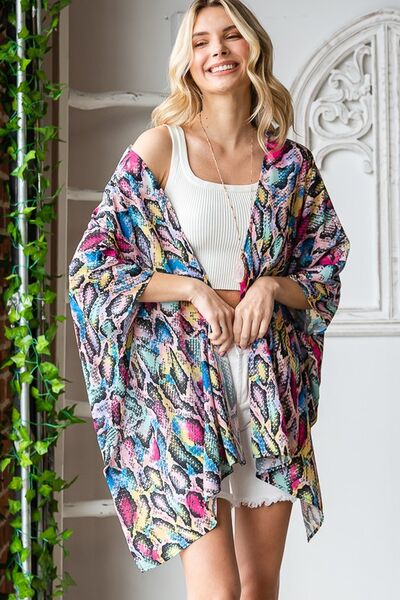 Heimish Multi Color Snake Open Cardigan