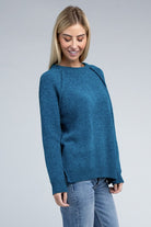 Zenana Raglan Chenille Long Sleeve Sweater ZENANA