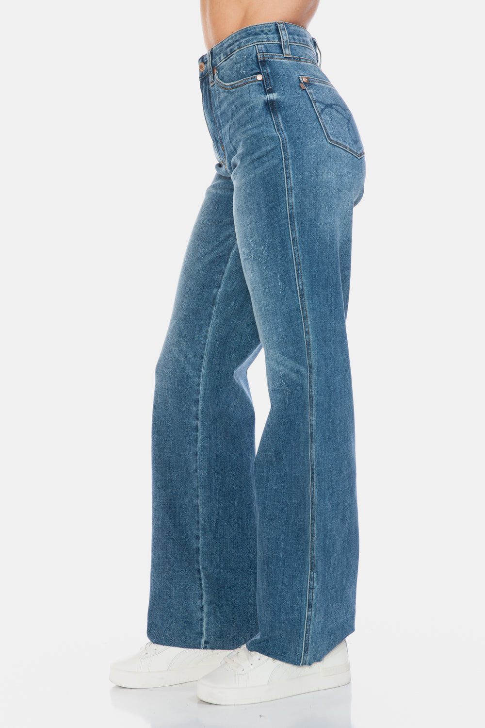 Judy Blue Tummy Control Cut Raw Hem Straight Jeans Jeans