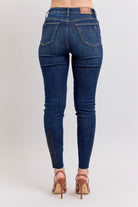 Judy Blue Dark Washed Embroidered High Rise Skinny Jeans