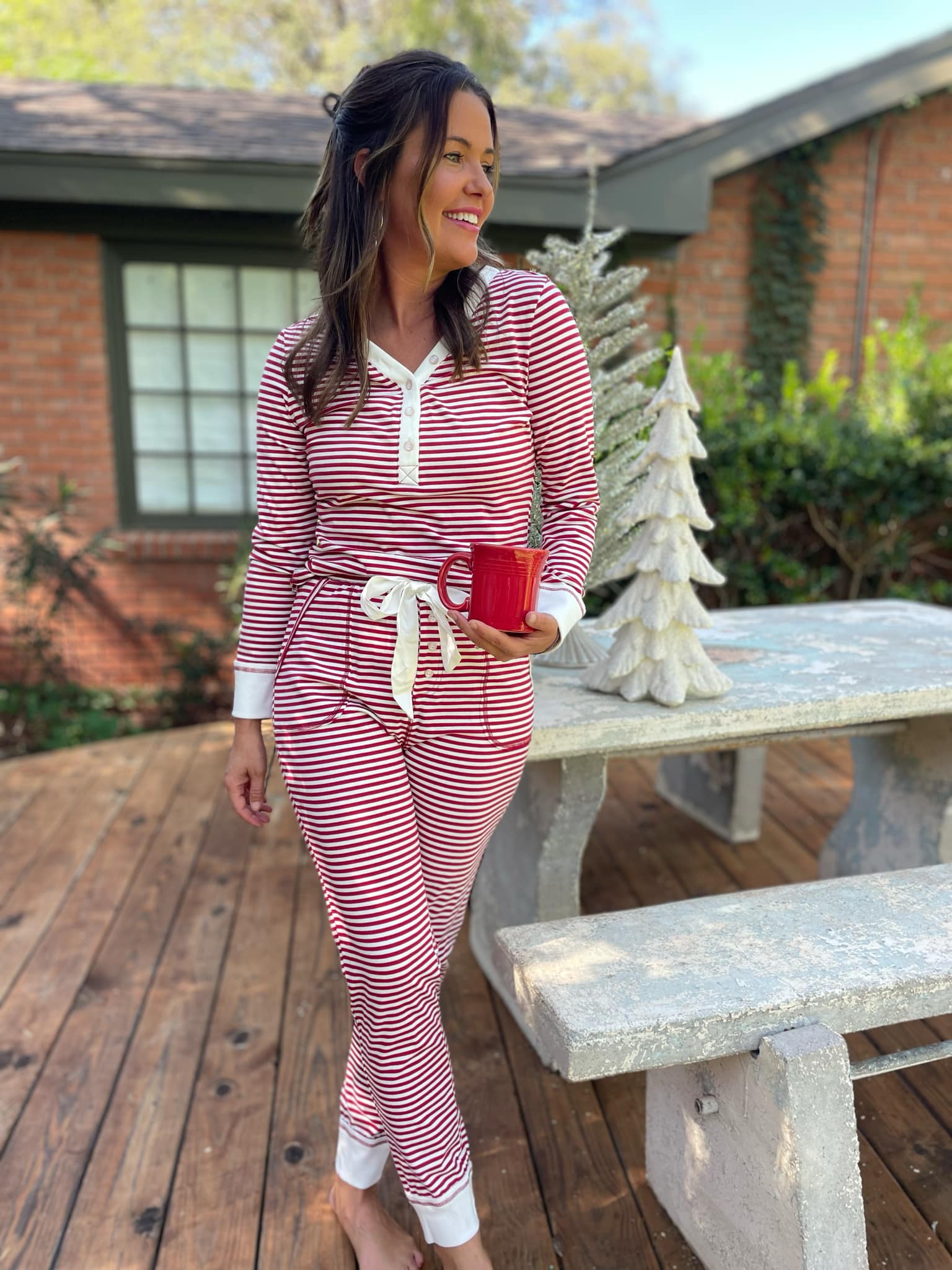 Candy Striped Pajama Pants Set Ave Shops