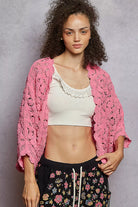 POL Floral Pattern Open Front Cardigan