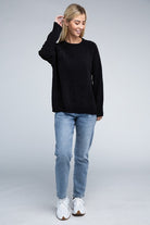 Zenana Raglan Chenille Long Sleeve Sweater ZENANA